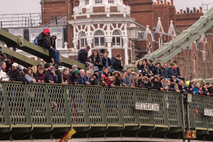 View of the Thames at Hammersmith during the Boat Race