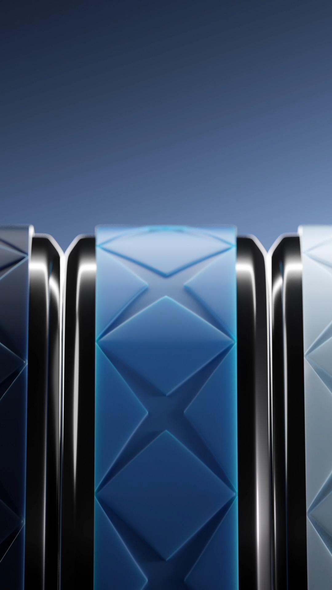 CUDIS fitness ring collection in blue geometric design