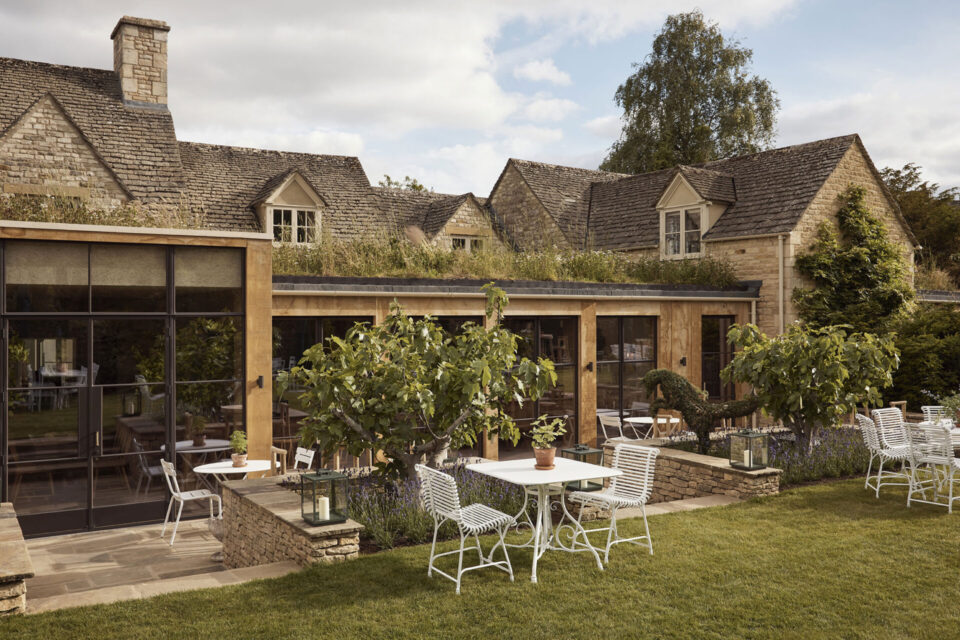Daylesford — restored farm buildings and garden terrace at the estate