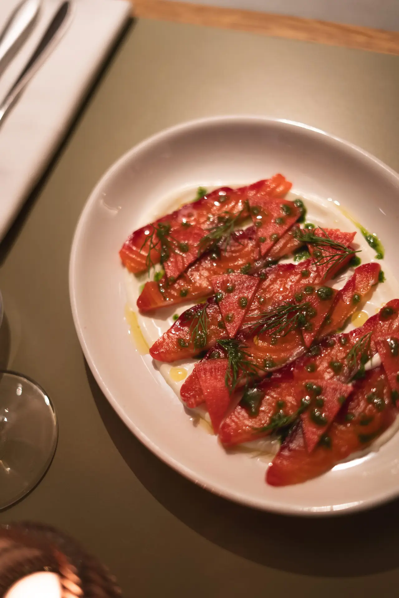 Salmon and beetroot dish from Legare, served at Luna Wine Bar