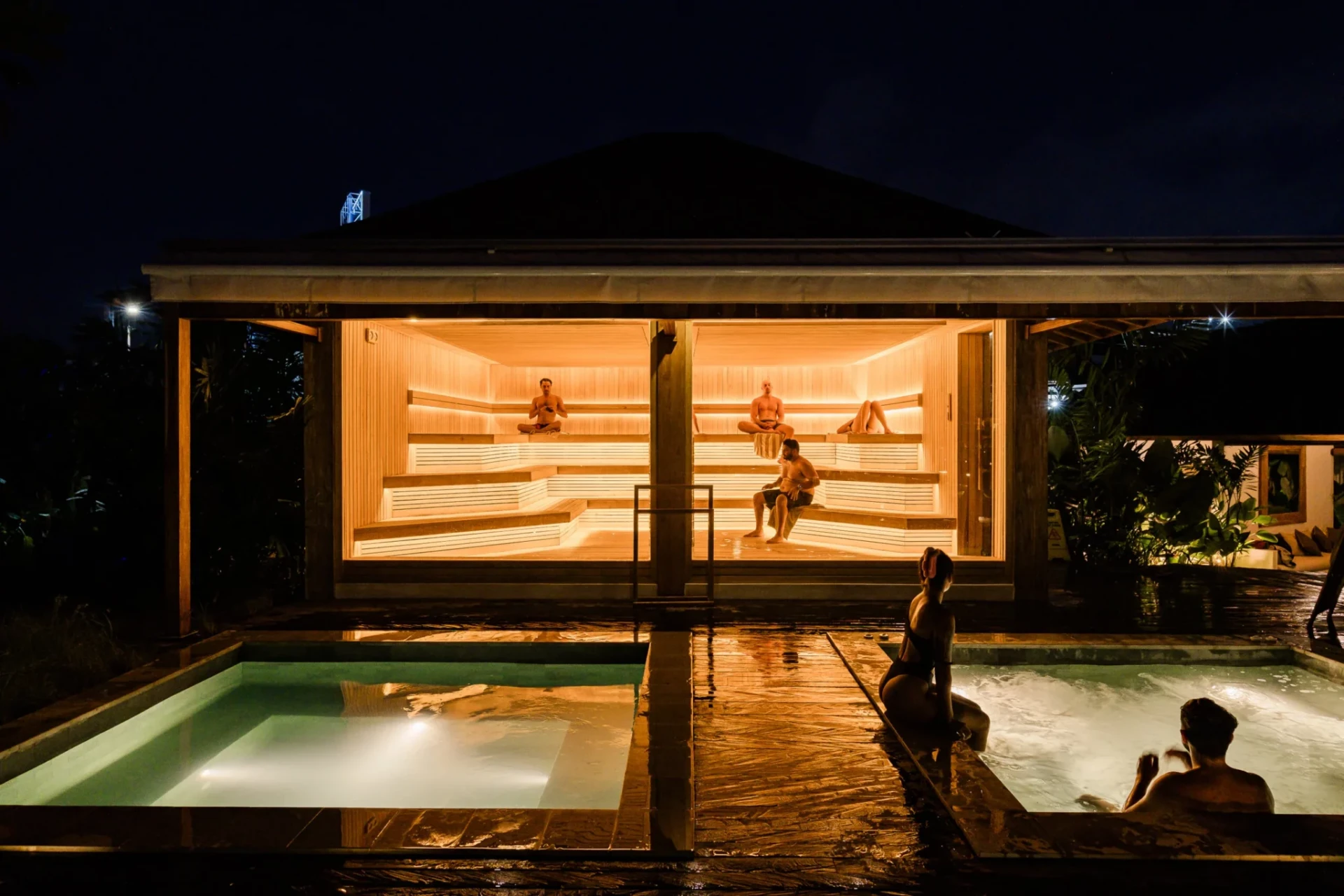 Nirvana Life recovery area with sauna and cold plunge