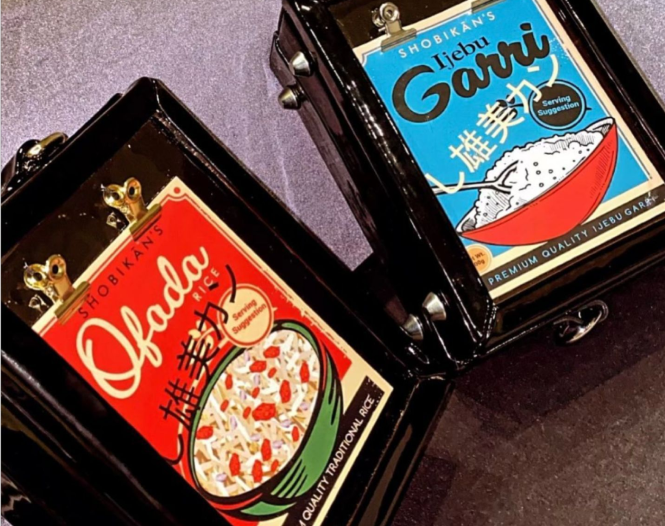 Shobikān Ofada Rice and Ijebu Garri box bags