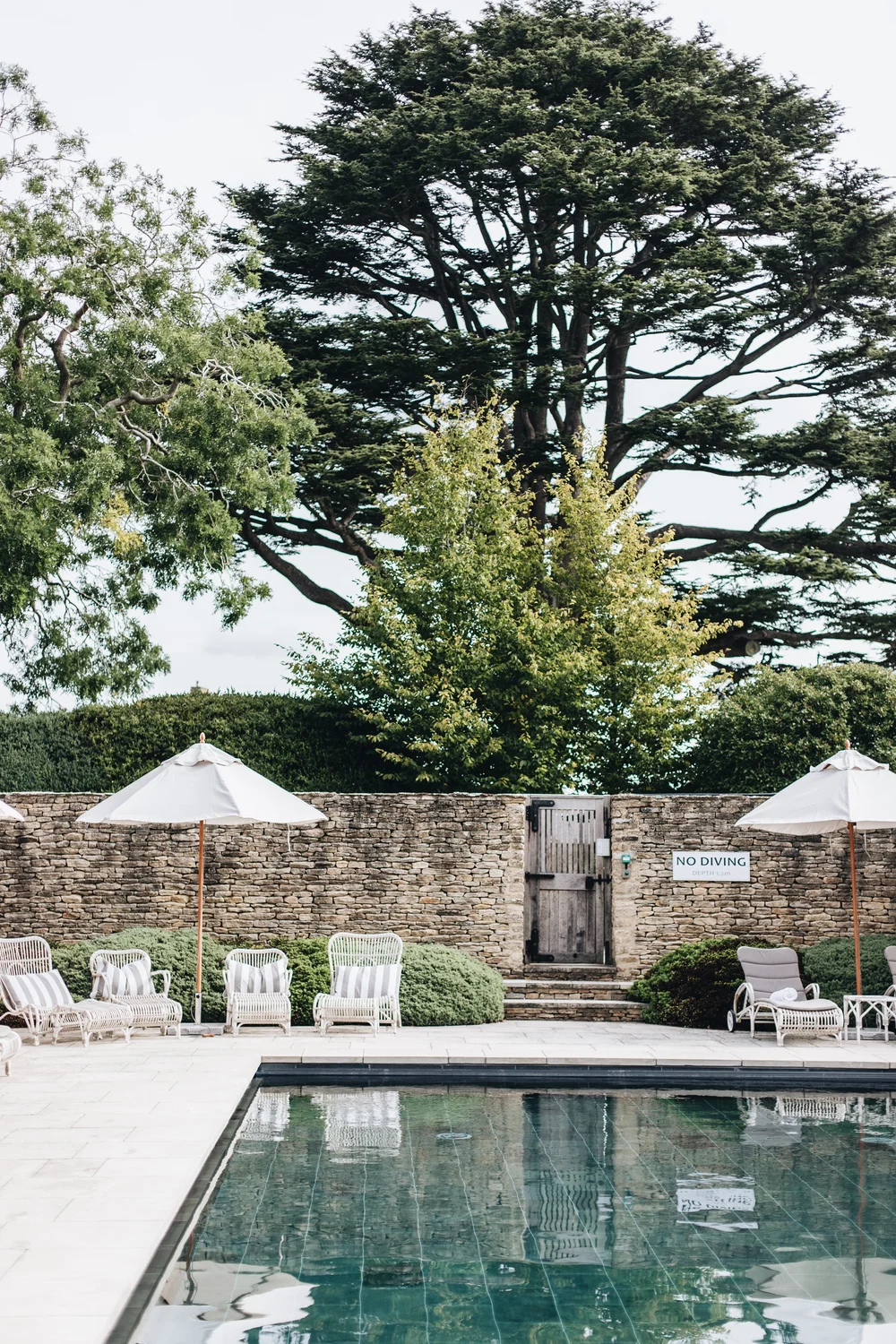 Thyme — outdoor pool at the Meadow Spa, Southrop