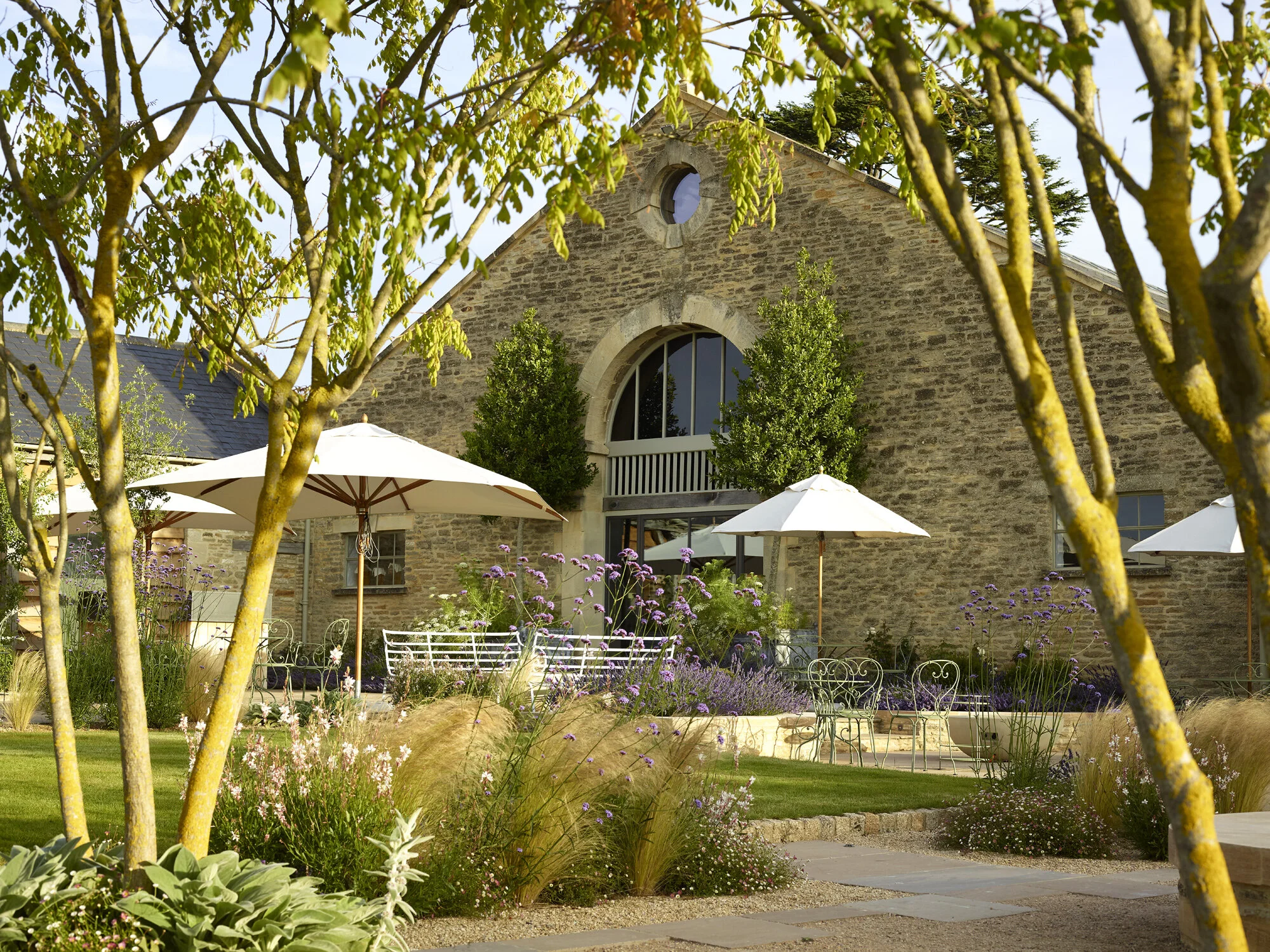 Thyme — the Ox Barn and terrace, Southrop