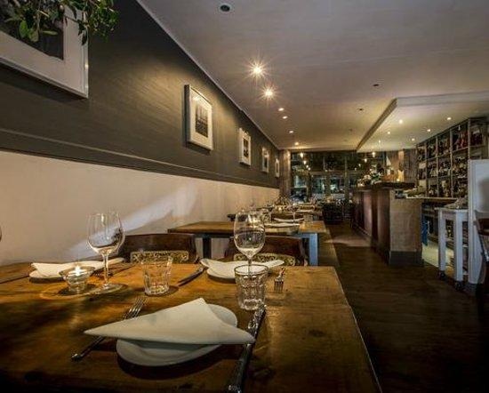 La Luna di Luca — interior dining room with set tables, Richmond